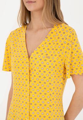 Kadın Sarı Midi Boy Dokuma Elbise - 50289211010