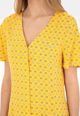 Kadın Sarı Midi Boy Dokuma Elbise - 50289211010