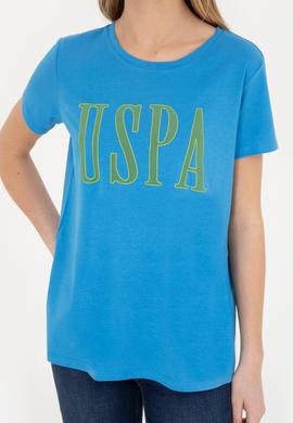 Kadın Saks Bisiklet Yaka Tişört - 50285843017