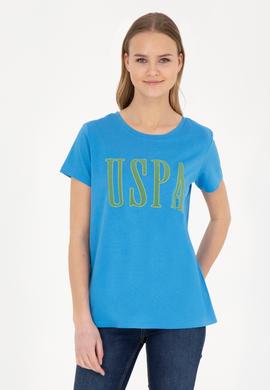 Kadın Saks Bisiklet Yaka Tişört - 50285843017