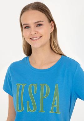 Kadın Saks Bisiklet Yaka Tişört - 50285843017