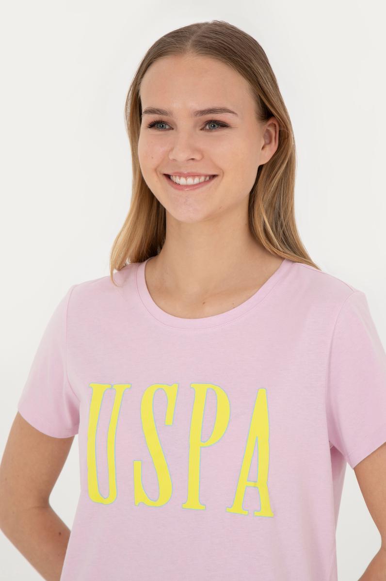 Kadın Pembe Bisiklet Yaka Tişört