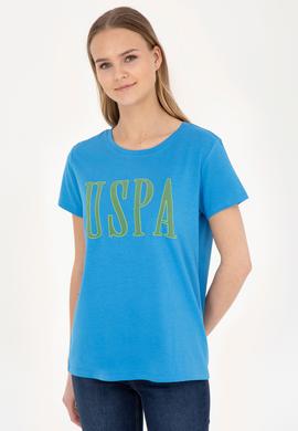 Kadın Saks Bisiklet Yaka Tişört - 50285843017