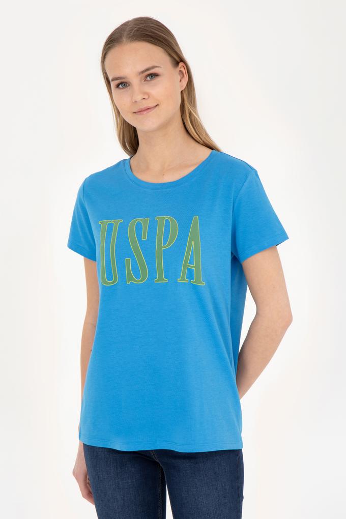 Kadın Saks Bisiklet Yaka Tişört