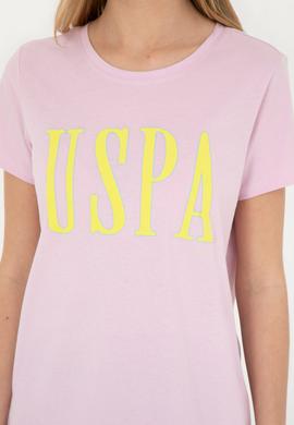 Kadın Pembe Bisiklet Yaka Tişört - 50285843028