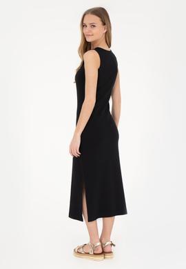 Kadın Siyah Bisiklet Yaka Örme Elbise - 50285858021