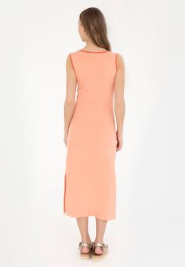 Kadın Somon Bisiklet Yaka Örme Elbise - 50285874009