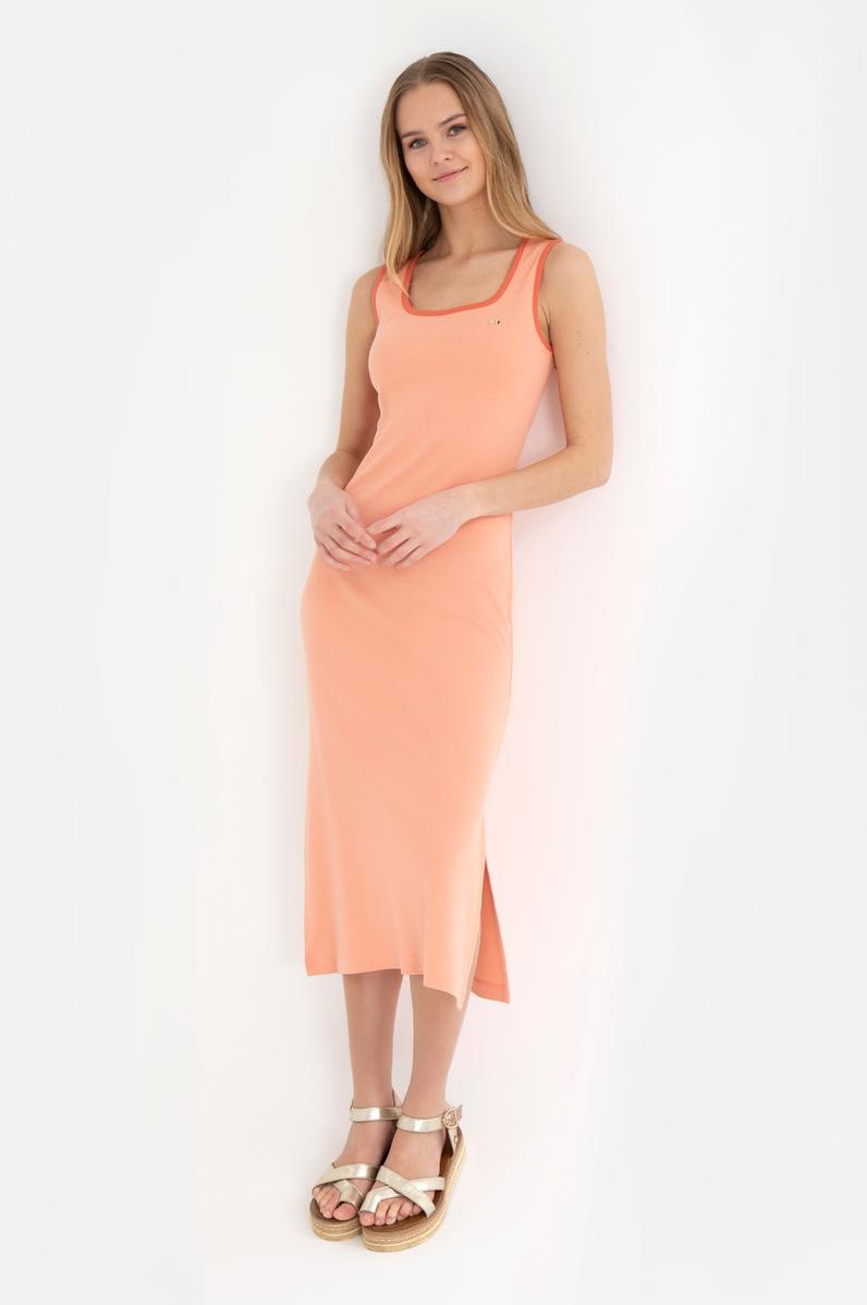 Kadın Somon Bisiklet Yaka Örme Elbise