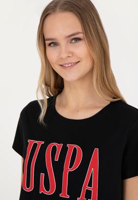 Kadın Siyah Bisiklet Yaka Tişört - 50285843009