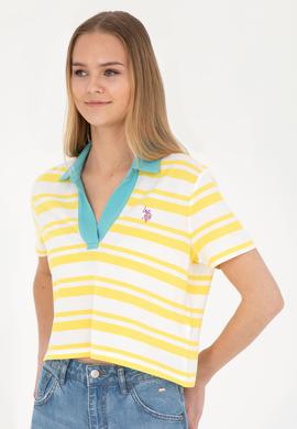 Kadın Sarı Polo Yaka Tişört - 50285880014