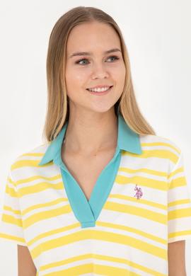 Kadın Sarı Polo Yaka Tişört - 50285880014