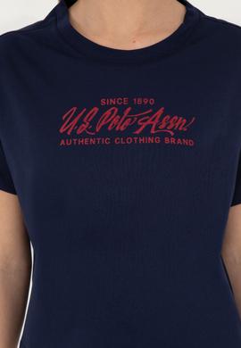 Kadın Lacivert Bisiklet Yaka Tişört - 50282898037