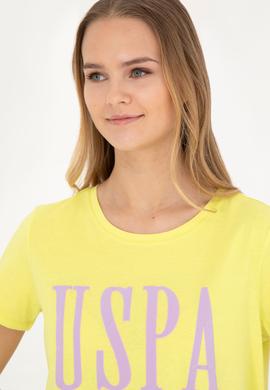 Kadın Fıstık Yeşili Bisiklet Yaka Tişört - 50285843033