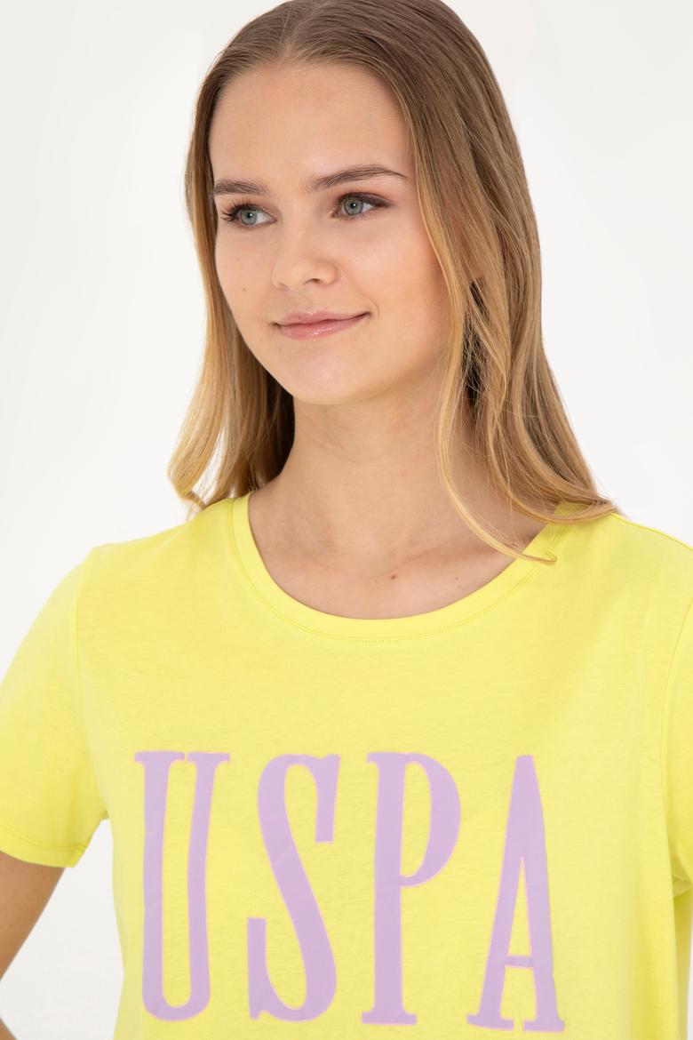 Kadın Fıstık Yeşili Bisiklet Yaka Tişört