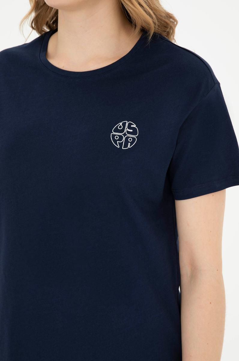 Kadın Lacivert Bisiklet Yaka Tişört