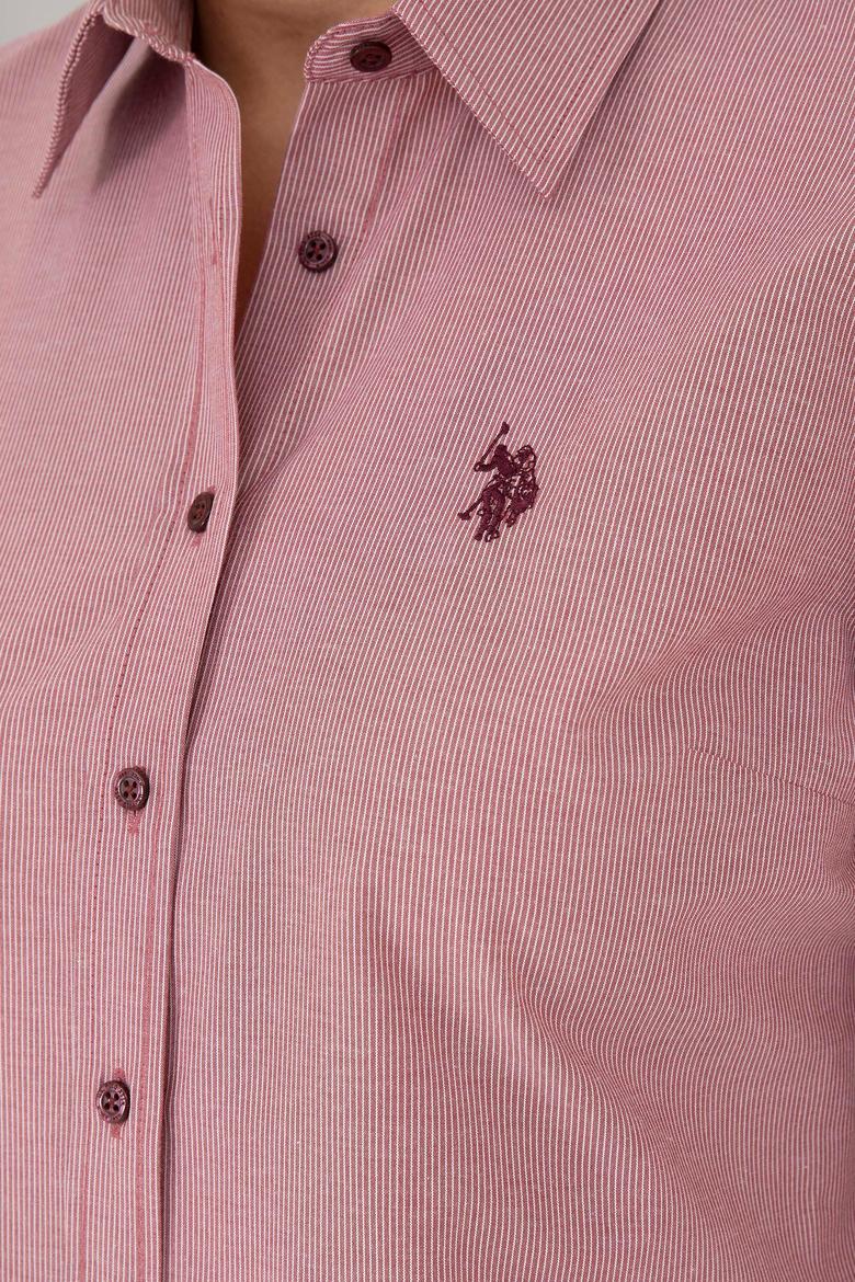 Kadın Bordo Uzun Kollu Gömlek - 50279803014