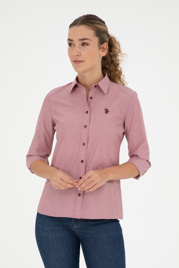 Kadın Bordo Uzun Kollu Gömlek