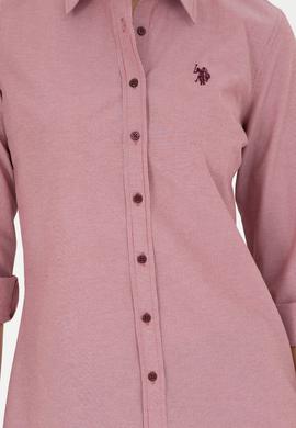 Kadın Bordo Uzun Kollu Gömlek - 50279803014