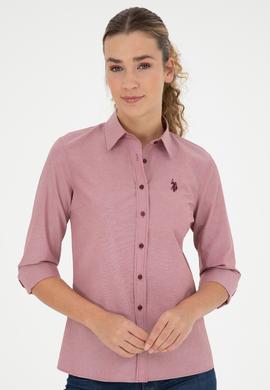 Kadın Bordo Uzun Kollu Gömlek - 50279803014