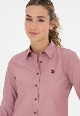 Kadın Bordo Uzun Kollu Gömlek - 50279803014