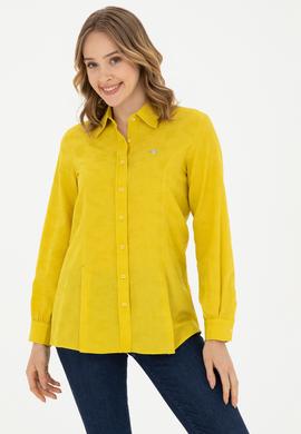 Kadın Sarı Uzun Kollu Gömlek - 50283413026