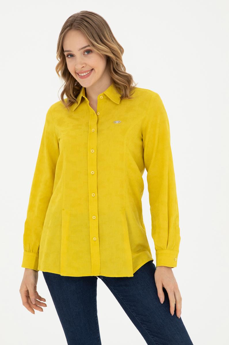 Kadın Sarı Uzun Kollu Gömlek