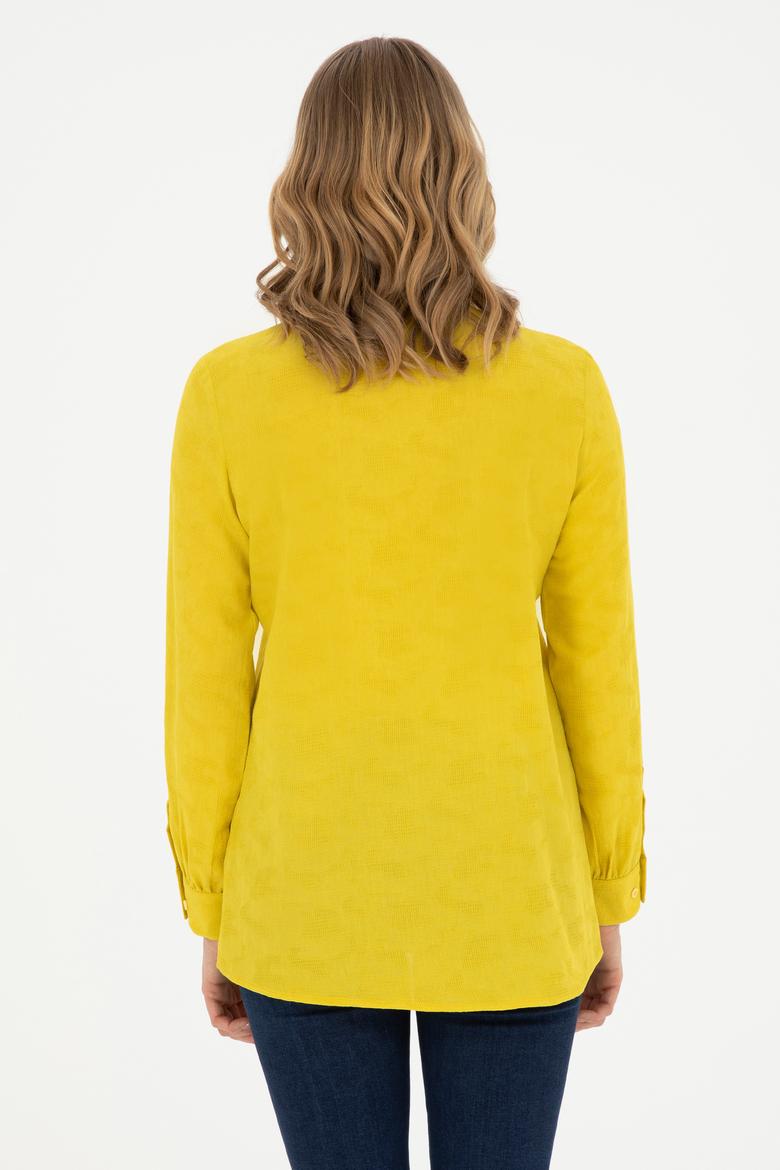 Kadın Sarı Uzun Kollu Gömlek - 50283413026