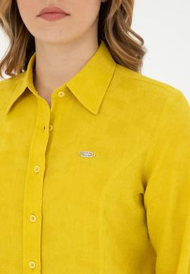 Kadın Sarı Uzun Kollu Gömlek - 50283413026