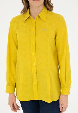 Kadın Sarı Uzun Kollu Gömlek - 50283413026