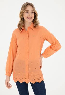 Kadın Somon Uzun Kollu Gömlek - 50283612018