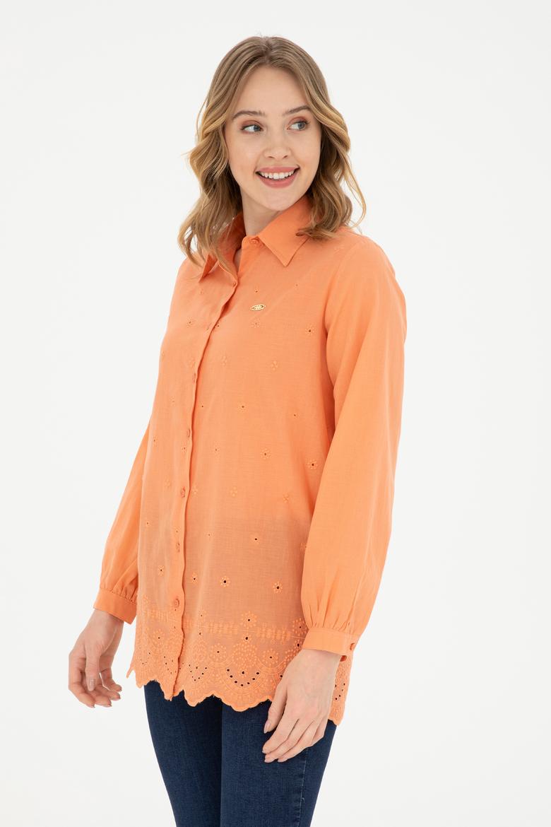 Kadın Somon Uzun Kollu Gömlek