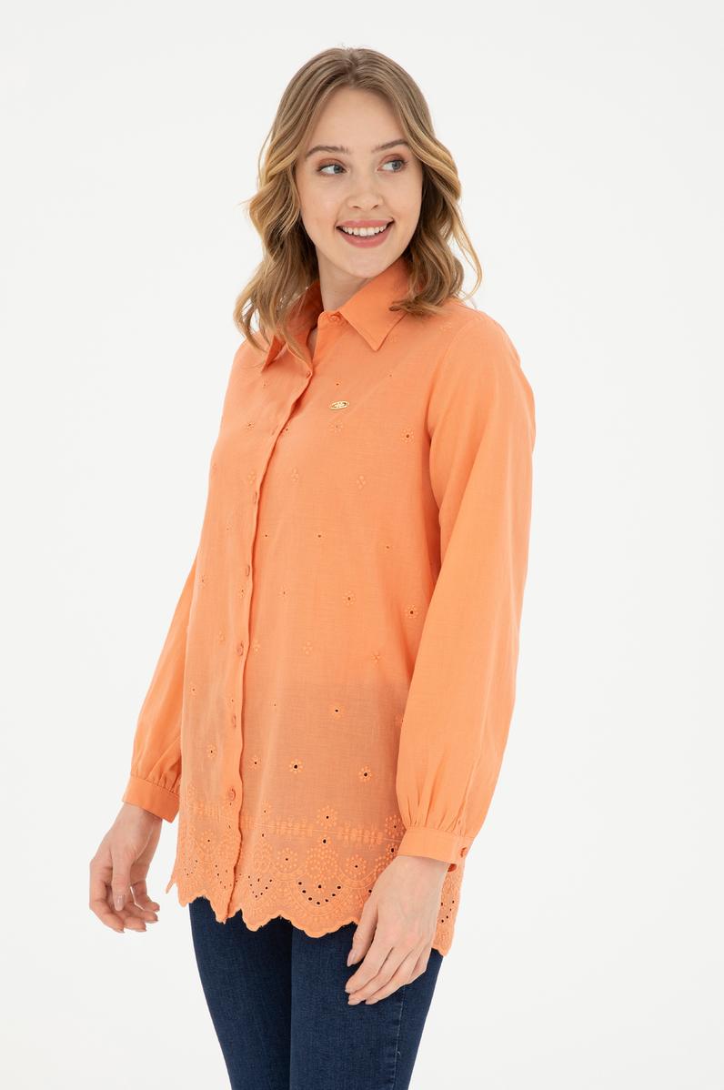Kadın Somon Uzun Kollu Gömlek