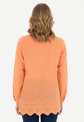 Kadın Somon Uzun Kollu Gömlek - 50283612018