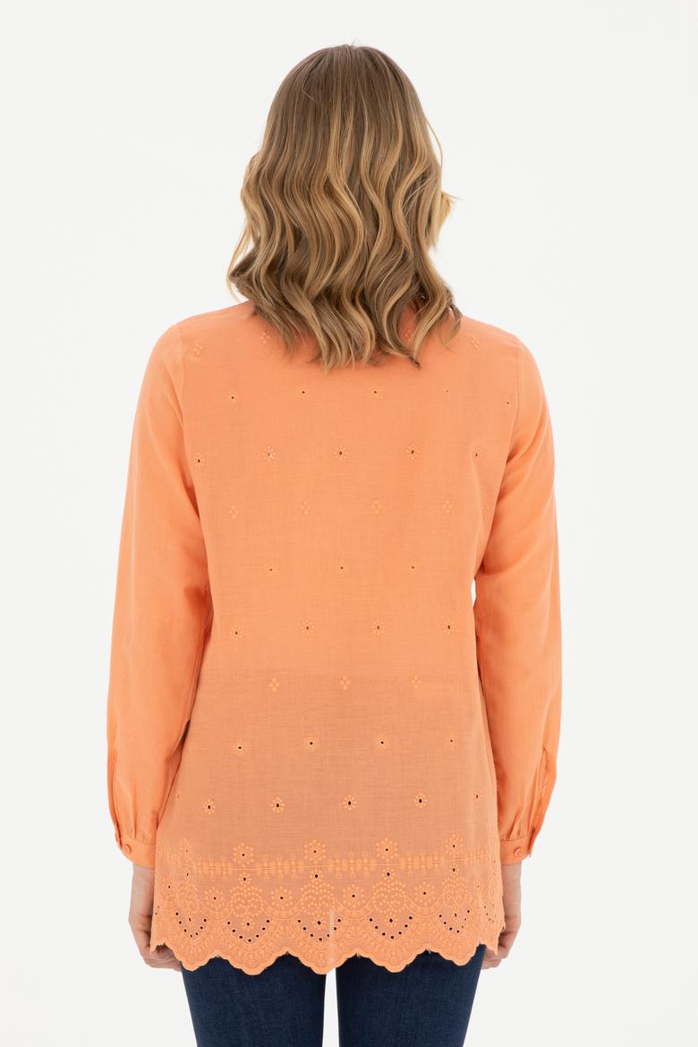 Kadın Somon Uzun Kollu Gömlek - 50283612018