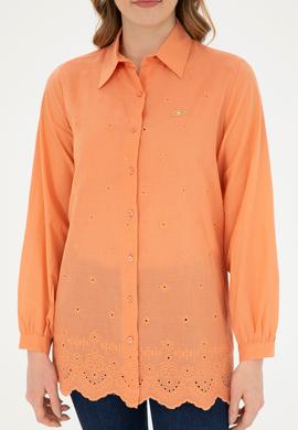 Kadın Somon Uzun Kollu Gömlek - 50283612018