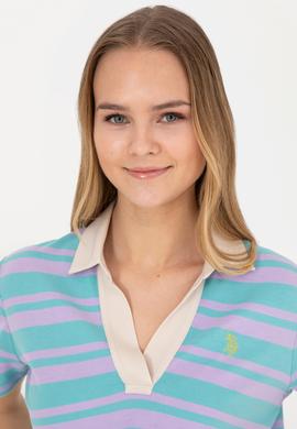 Kadın Lila Polo Yaka Tişört - 50285880005