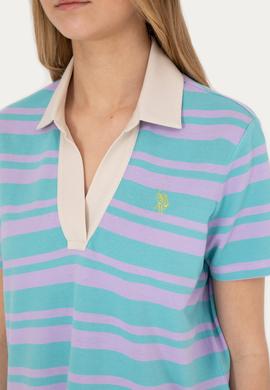 Kadın Lila Polo Yaka Tişört - 50285880005