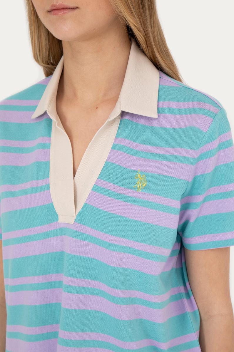 Kadın Lila Polo Yaka Tişört