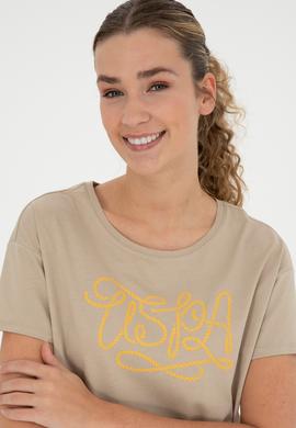 Kadın Açık Haki Bisiklet Yaka Tişört - 50286053001