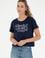 Kadın Lacivert Bisiklet Yaka Tişört