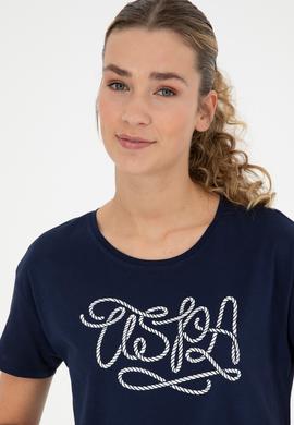 Kadın Lacivert Bisiklet Yaka Tişört - 50286053013