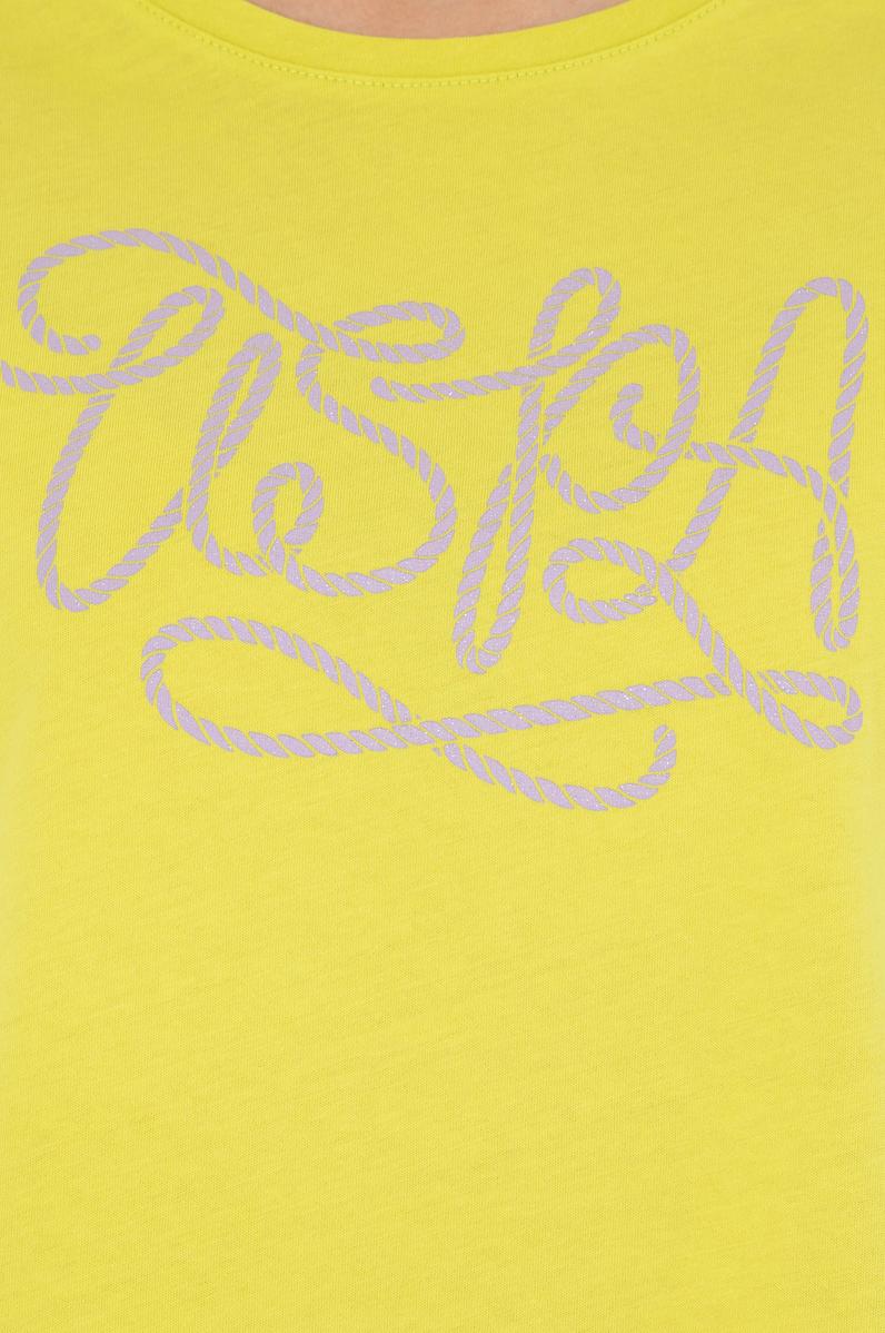 Kadın Fıstık Yeşili Bisiklet Yaka Tişört