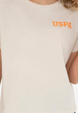 Kadın Krem Bisiklet Yaka Tişört - 50286105027