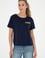Kadın Lacivert Bisiklet Yaka Tişört
