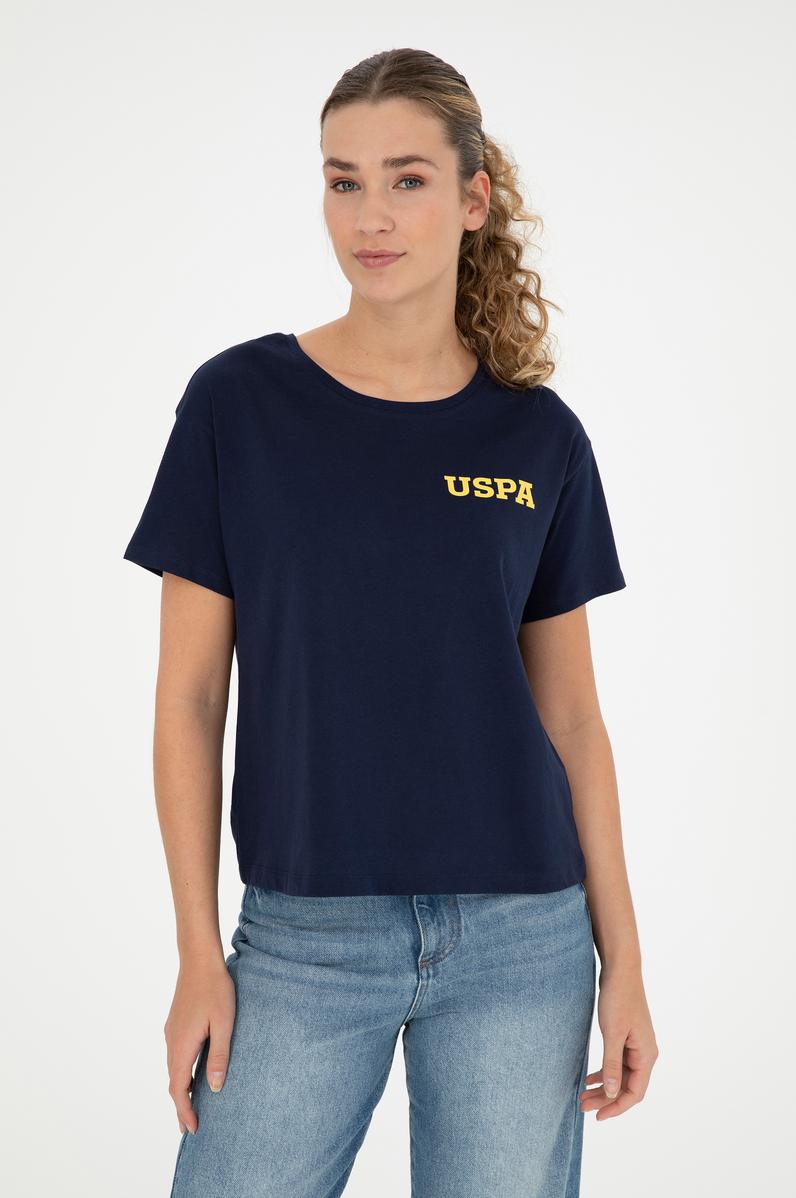 Kadın Lacivert Bisiklet Yaka Tişört