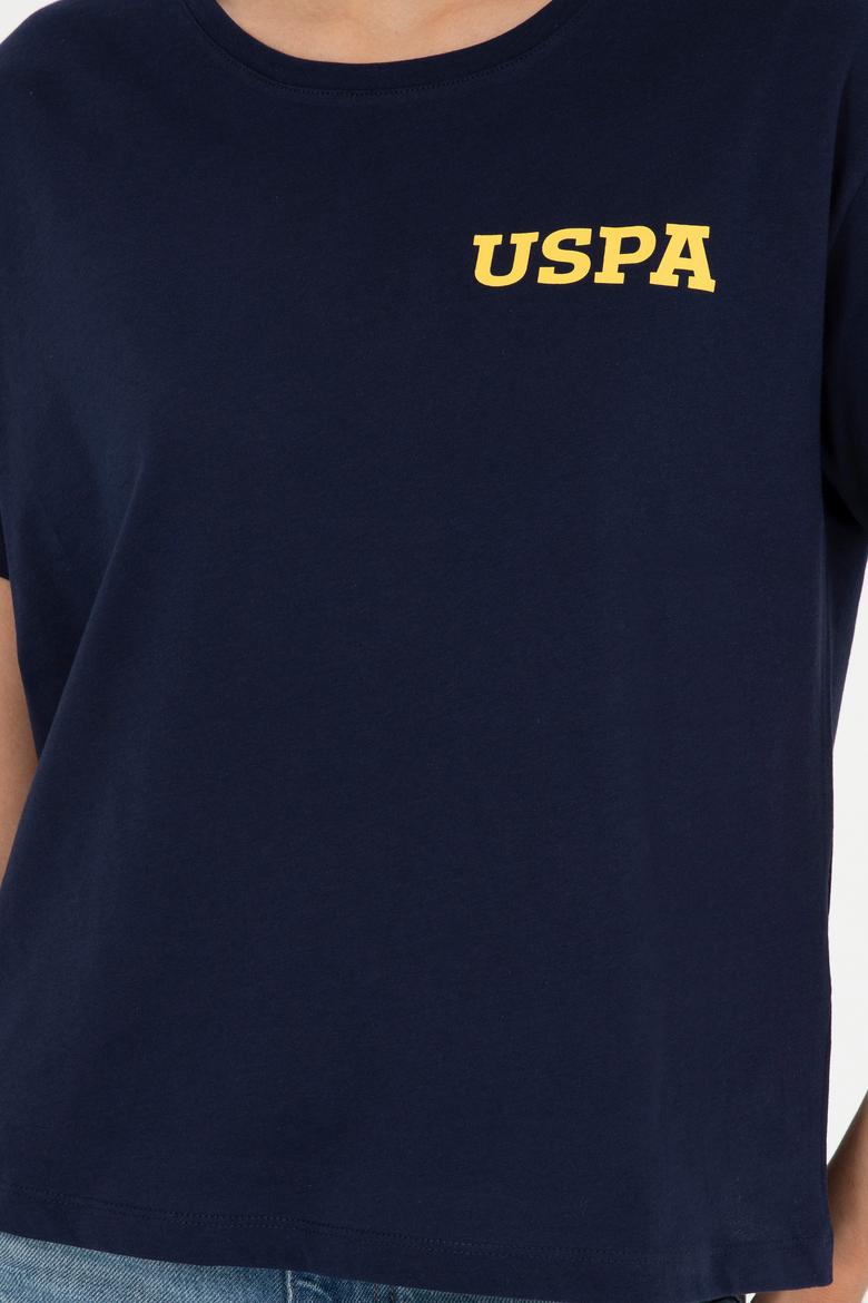 Kadın Lacivert Bisiklet Yaka Tişört - 50286105041