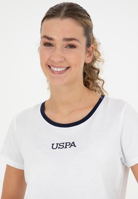 Kadın Beyaz Bisiklet Yaka Tişört - 50286113001