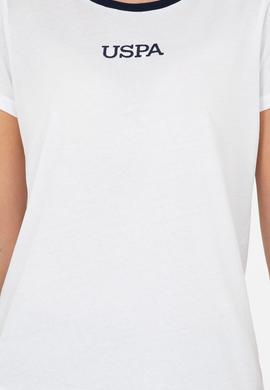 Kadın Beyaz Bisiklet Yaka Tişört - 50286113001