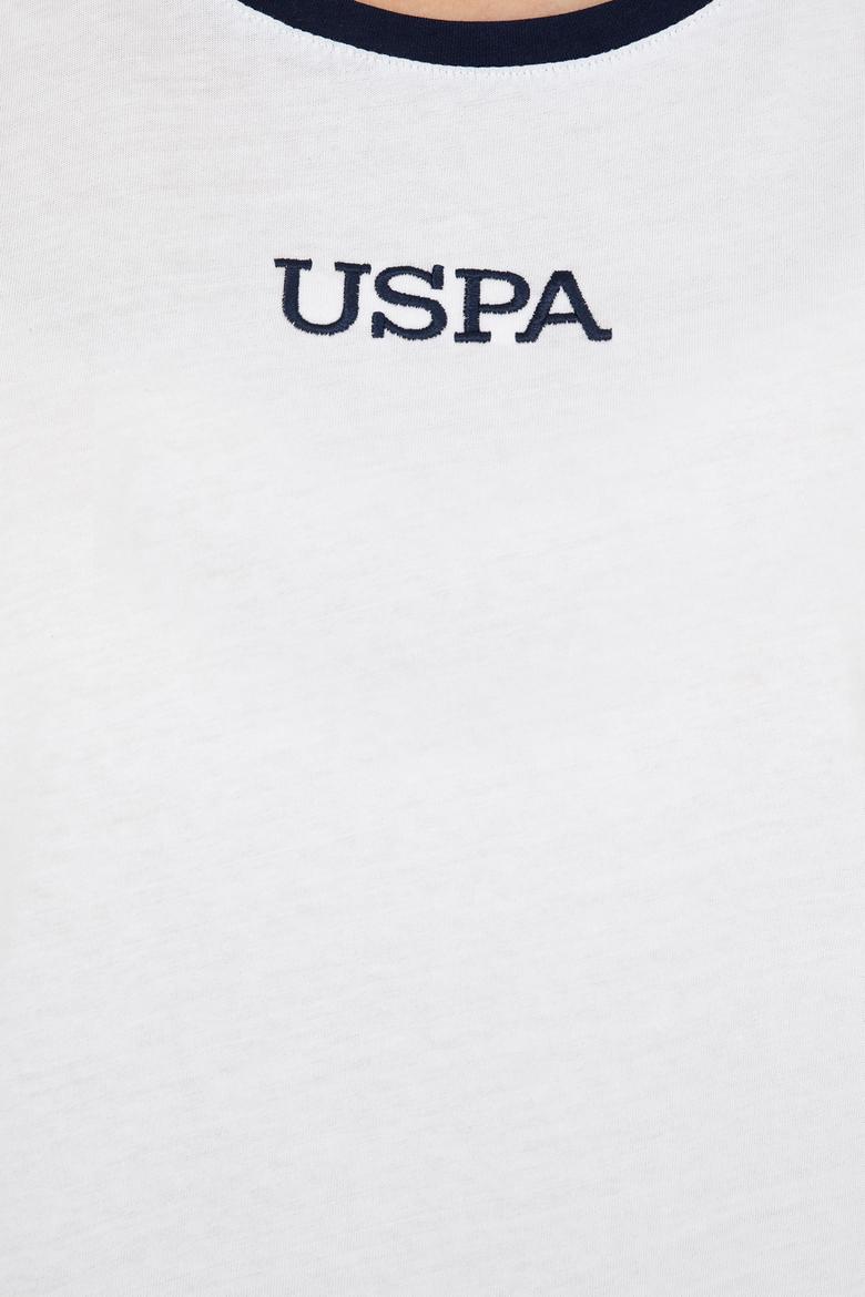 Kadın Beyaz Bisiklet Yaka Tişört - 50286113001