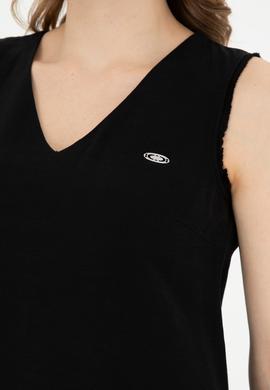 Kadın Siyah Bisiklet Yaka Dokuma Elbise - 50280580027